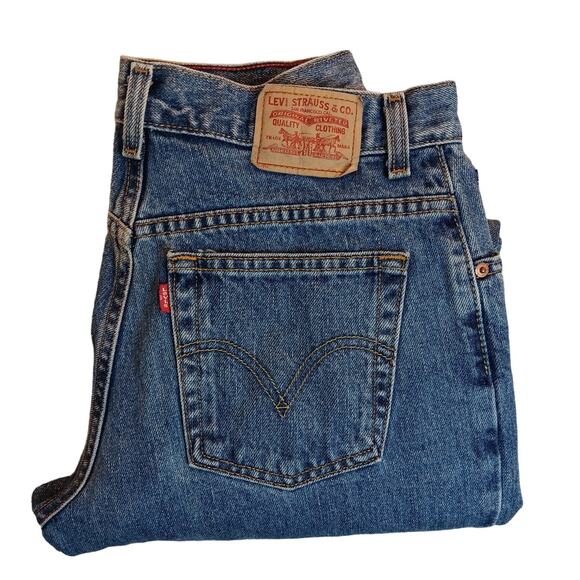 Levis 550 Y2K Jeans Womens 12L 31X33 Blue Fade Relaxed Taper Street Casual Tall - Picture 2 of 16